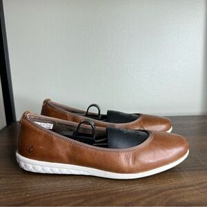 Timberland Brown Leather Ballet Flats Sz 7.5 Womens